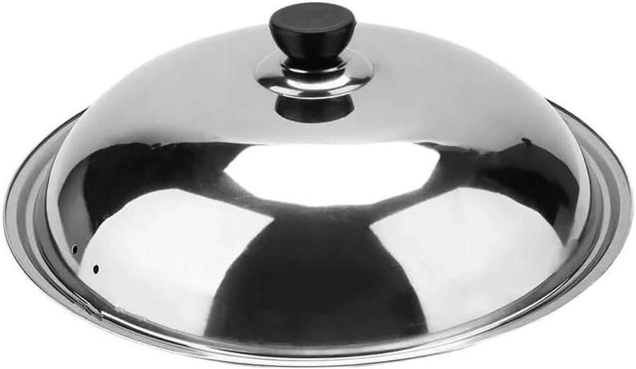 Universeel Pannendeksel Deksel voor pannen Koken en braden Gehard glas 40 cm Zilverkleurig