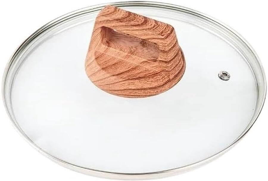 Universeel Pannendeksel Glazen Kookdeksel Koken en Braden Met Stoomuitlaat 20 cm Zilver
