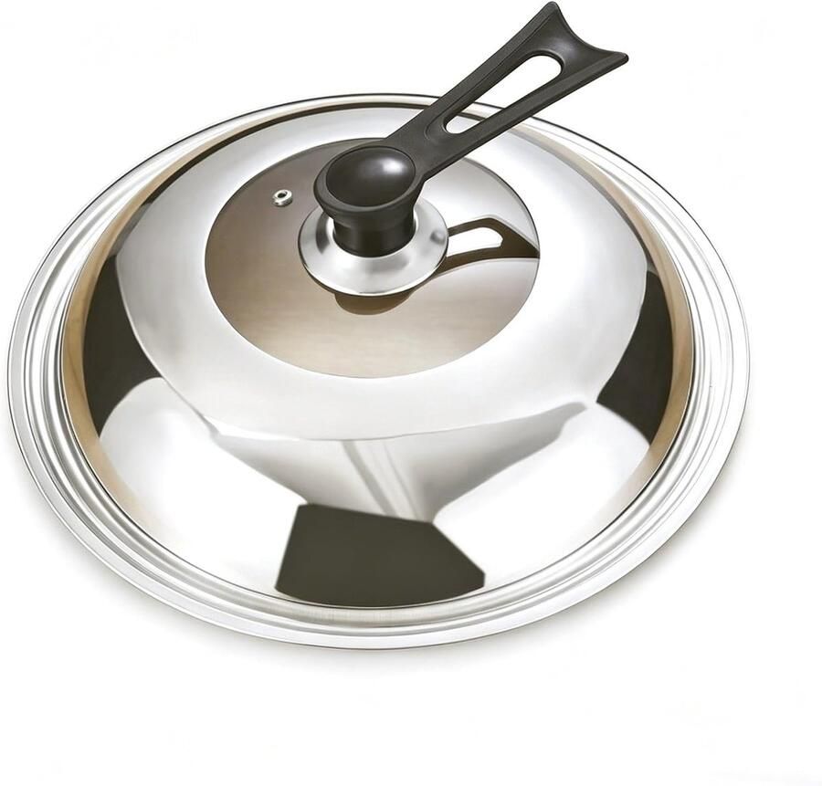 Universeel Pannendeksel Kookpot Deksel Koken en Bakken Gehard Glas 28-42 cm Zilver