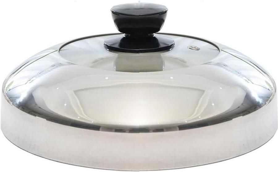 Universeel Pannendeksel Kookpot Deksel Koken en Bakken Zichtbaar Glasontwerp 26 cm Zilver