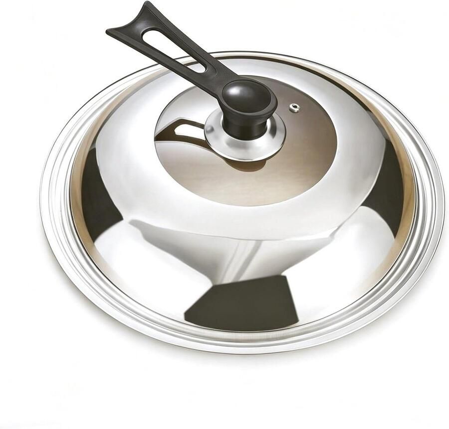 Universeel Pannendeksel Kookpot Deksel Koken en Braden Verstelbaar en Ovenbestendig 28-42 cm Zilver