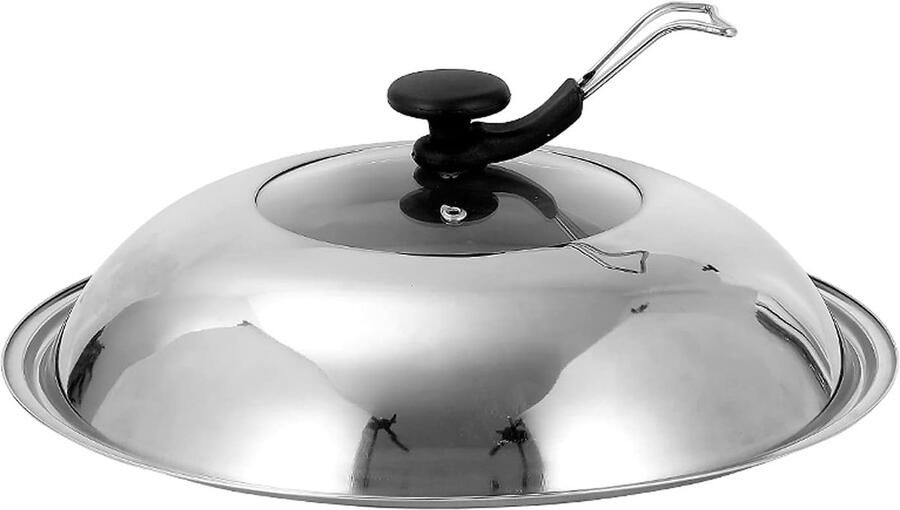 Universeel Pannendeksel Potdeksel Kookgerei Koken en Braden Met Stoomgaatje 28 cm Zilver