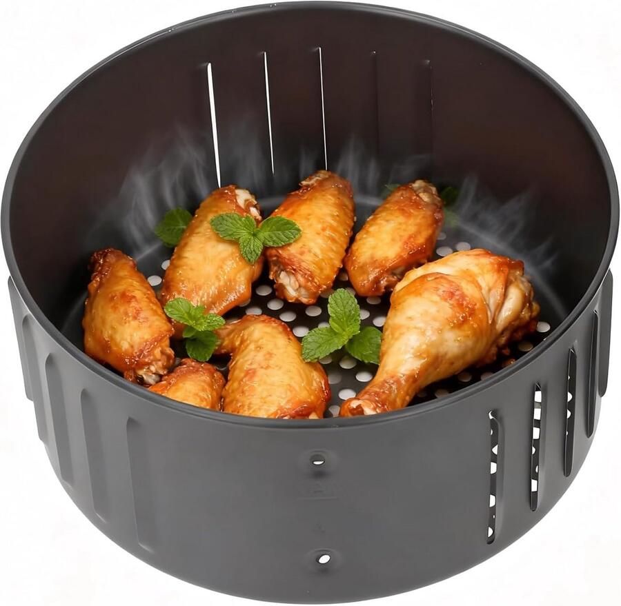 Universele 2.6L Airfryer Vervangingsmand Anti-Aanbak Crisper Lade met Afvoering