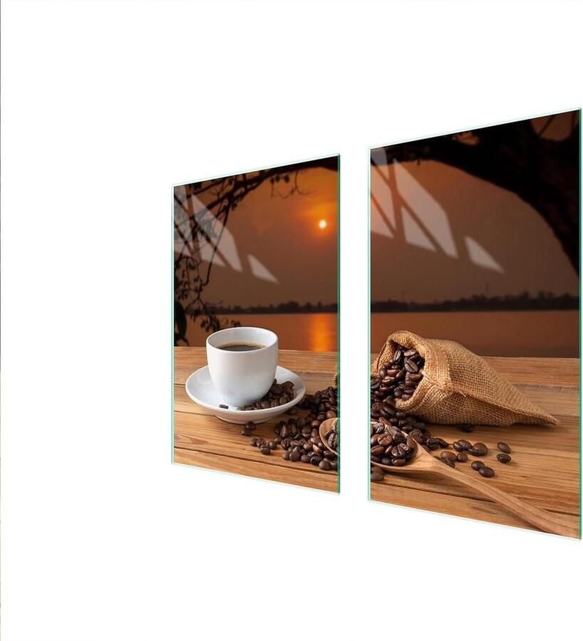 Universele afdekplaat Fornuis beschermer Keuken decoreren Gehard glas 65 x 52 cm Koffie
