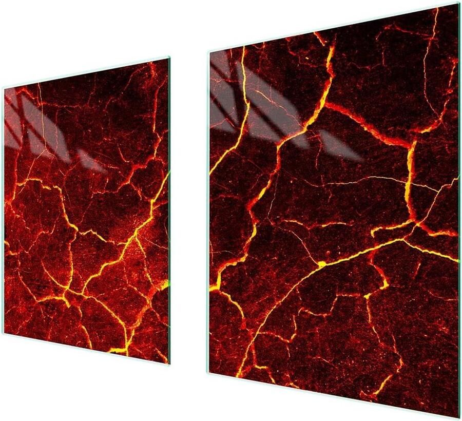 Universele afdekplaat Fornuis beschermer Keuken werkblad Gehard glas 85 x 52 cm Veelkleurig