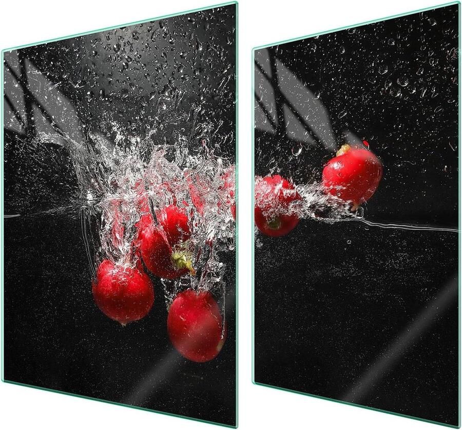 Universele afdekplaat Kookplaat beschermer Keuken decoratie Gehard glas 70x52 cm Veelkleurig