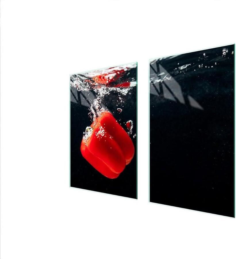 Universele afdekplaat set Fornuis beschermer snijplank Keuken werkblad beschermen Gehard glas krasvast 65 x 52 cm