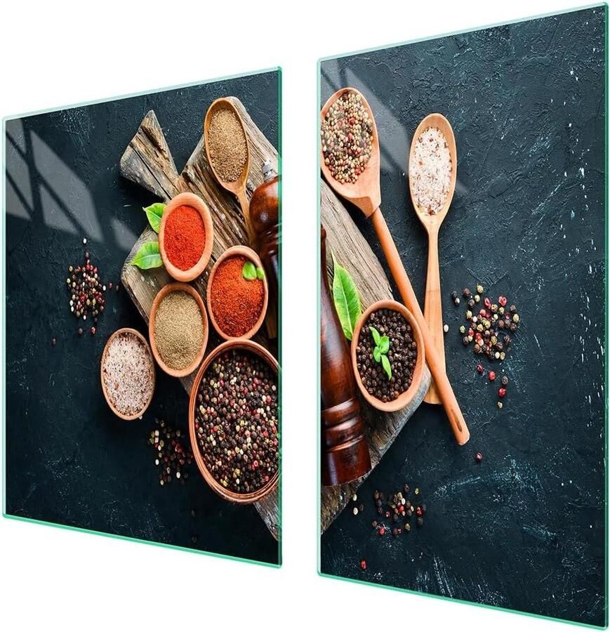Universele afdekplaat set Fornuis beschermer snijplank Keuken werkblad beschermen Kras en slagvast gehard glas 100x52 cm