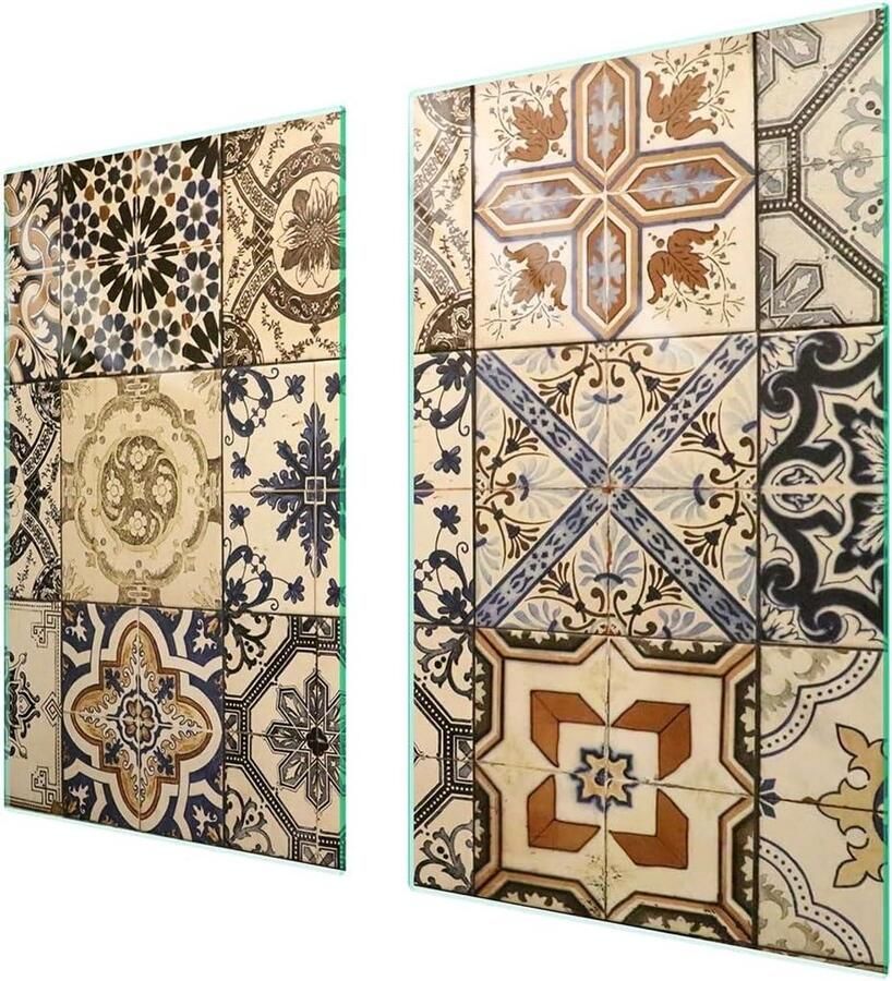Universele afdekplaat Werkbladbeschermer fornuis Keuken beschermen Gehard glas 75 x 52 cm Mozaïek