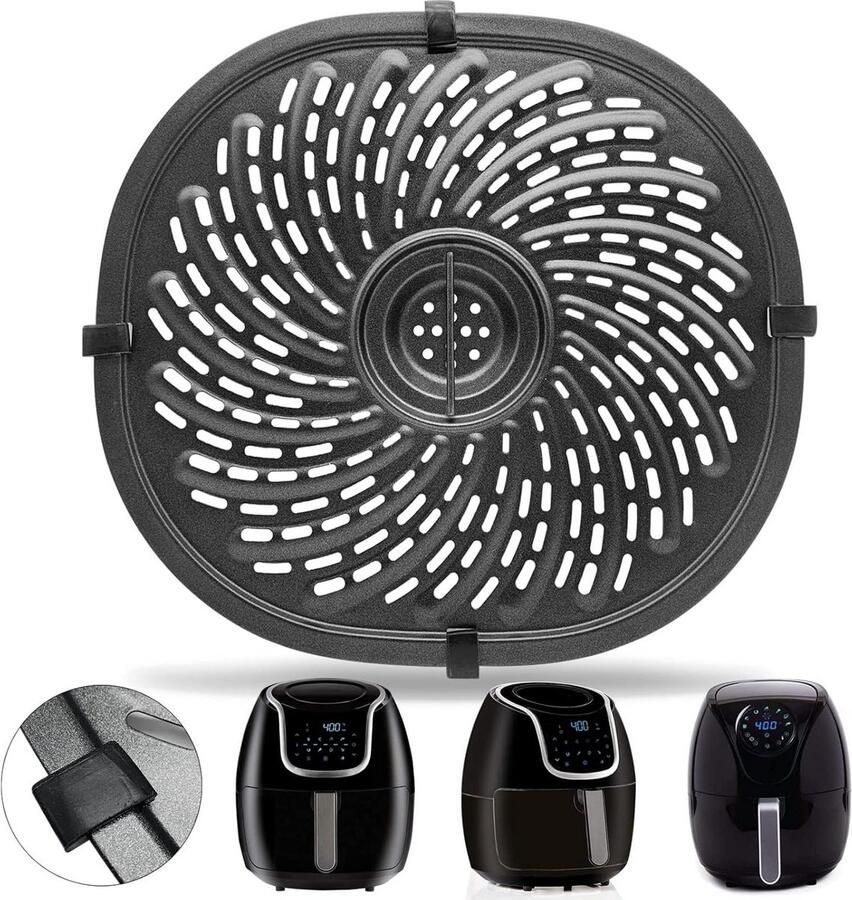 Universele Airfryer Grillpan Accessoire met Antiaanbaklaag Vaatwasserbestendig