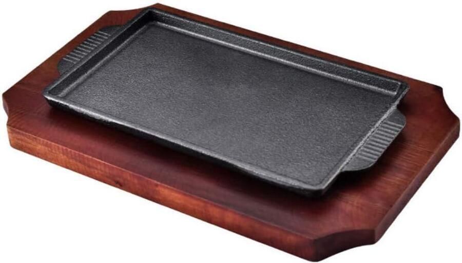 Universele bakplaat Omkeerbare grillplaat Gemakkelijk koken Gelijkmatige warmteverdeling 14 x 25 cm Zwart