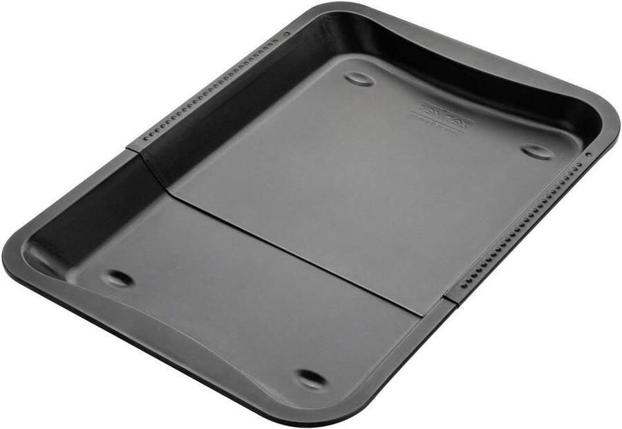 Universele Bakplaat Verstelbare Ovenplaat Koekjes Pizza Bakken Antiaanbaklaag 34.5-52 x 33 x 3 cm Zwart