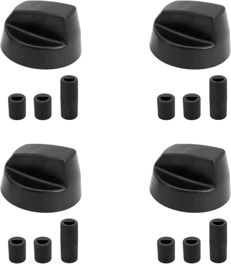 Universele Bedieningsknoppen Oven Knoppen Set Apparaat Reparatie 20 Adapters Inbegrepen Standaard Afmetingen Zwart