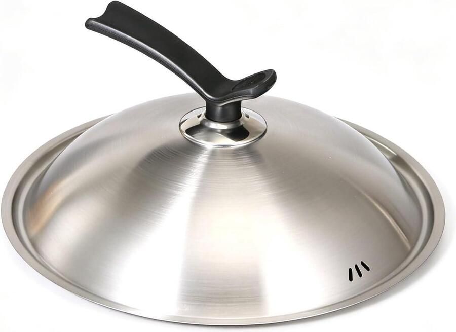Universele Dekselhoes Pot en Pan Deksel Thuis Koken Hittebestendige Knop 30-38 cm Zilver