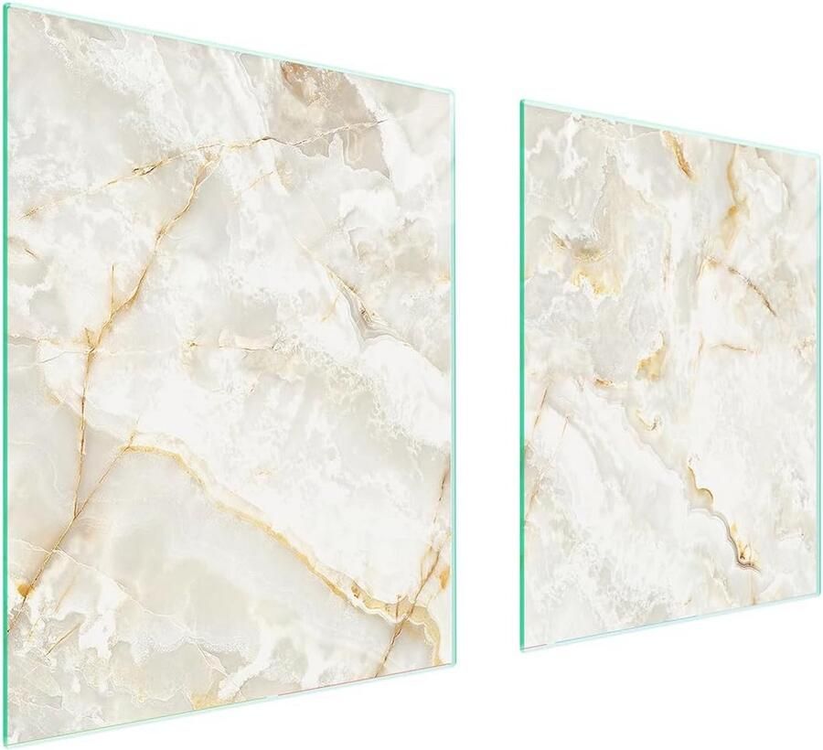 Universele afdekplaat Kookplaat beschermer Keuken Decoratie Gehard glas 85 x 52 cm Marmer