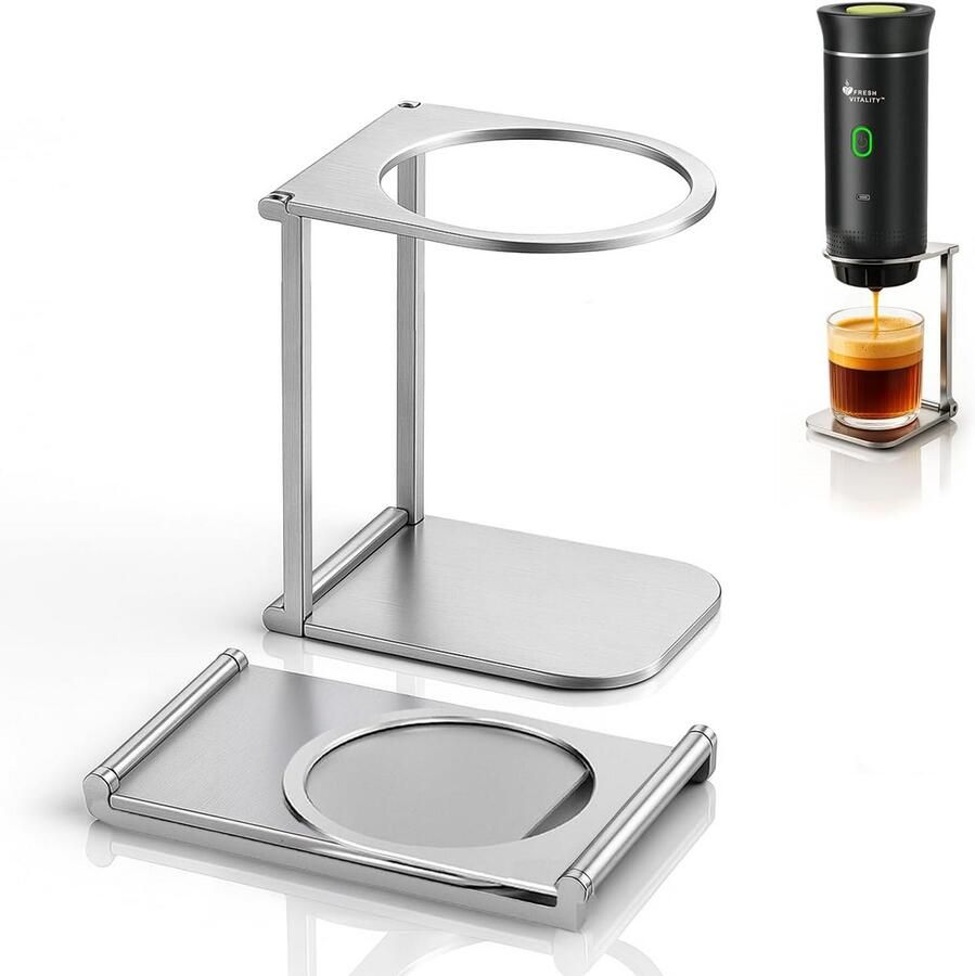 Koffiezetapparaat Standaard Draagbare Houder Espresso Maken Universeel Opvouwbaar 13 cm Zilver