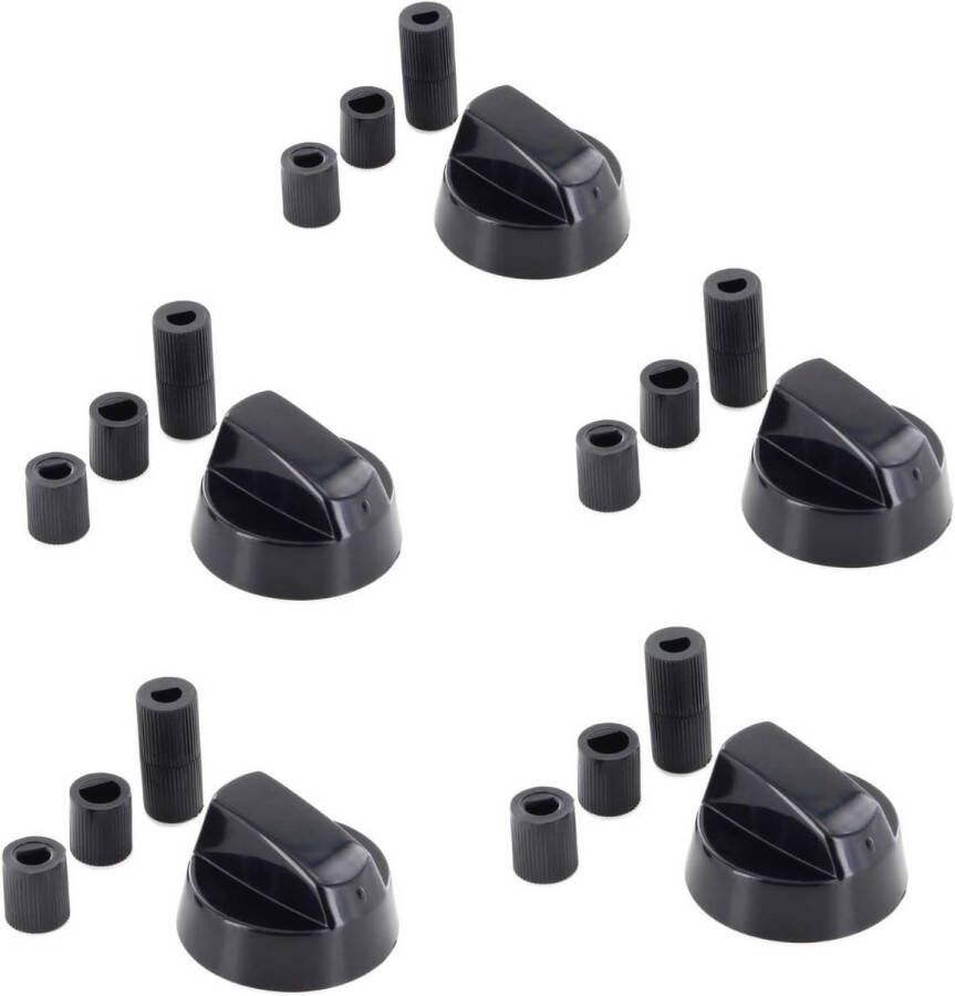 Universele Draaiknopset voor Fornuizen en Kookplaten 5 Stuks Met Adapters