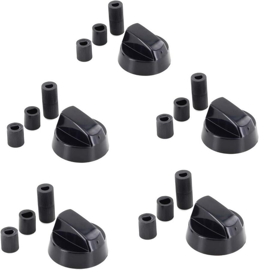 Universele Draaiknopset voor Fornuizen en Kookplaten 5 Stuks Met Adapters