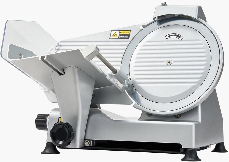 Universele Elektrische Vleessnijmachine 320 W met 25 cm Mes Instelbare Snijdikte van 0-10 mm Geschikt voor Diepvriesvlees Ham en Biefstuk