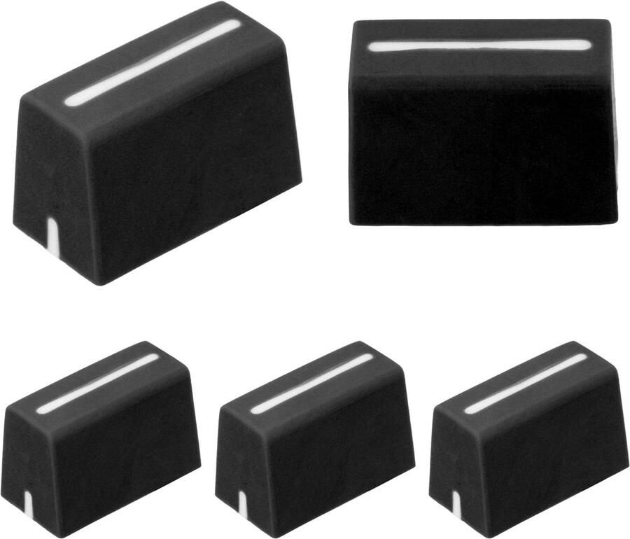 Universele Fader Knoppen Zwarte Fader Caps Voor Mixer Potentiometer Slider Vervanging Rubber Voor DJ Controller Mixer Console 5 Stuks
