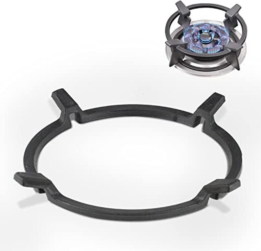 Universele gietijzeren wokpan met antislip kookplaat en panrek 16 cm