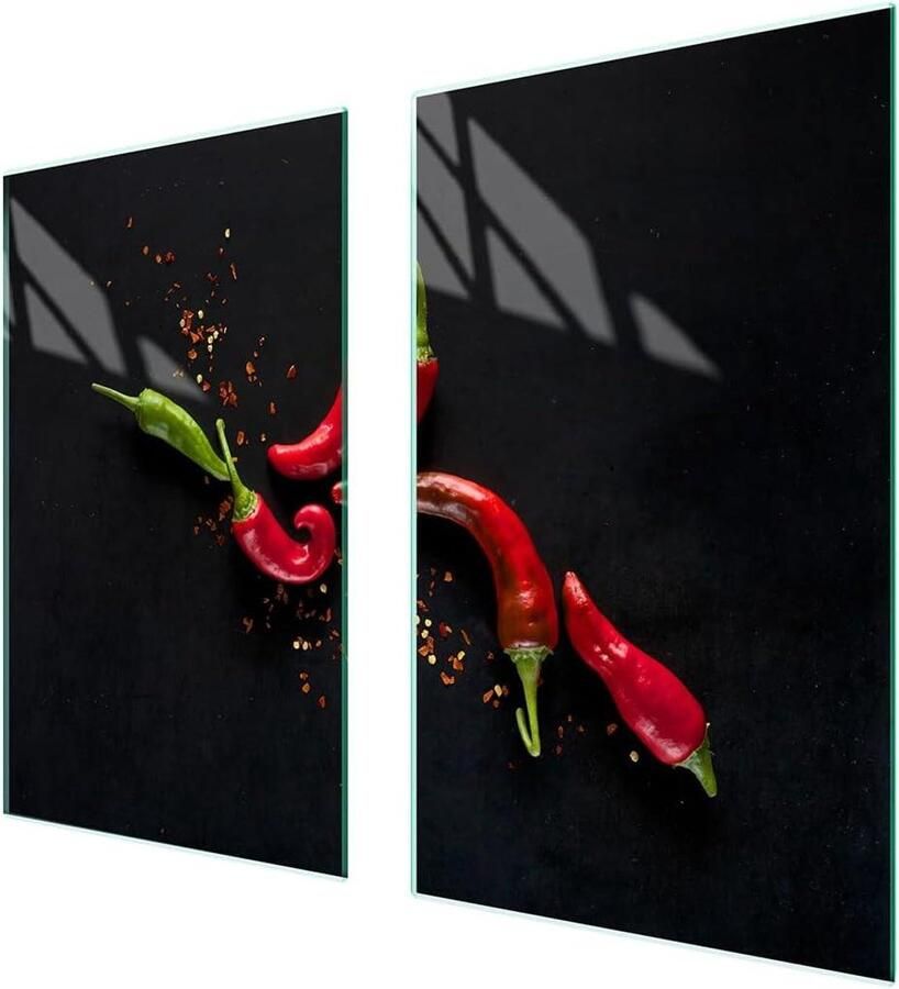 Universele Glasplaat Set Kookplaat Afdekplaat Keuken Beschermen Krasbestendig Gehard Glas 75 x 52 cm Multicolor