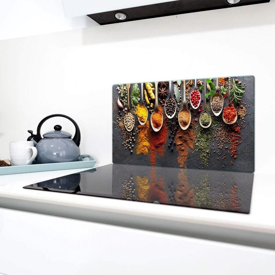 Universele Glasplaat voor Kookplaat 90x52 cm Hittebestendige Afdekplaat en Spatbescherming
