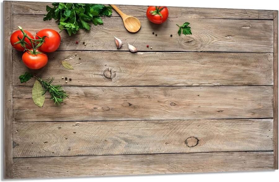Universele Glazen Afdekplaat voor Kookplaat 80x52 cm Snijplank en Spatscherm