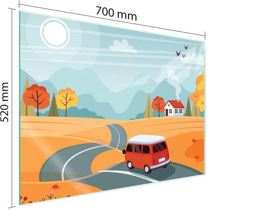 Universele Glazen Afdekplaat voor Kookplaat Spatbescherming & Snijplank (70x52 cm)