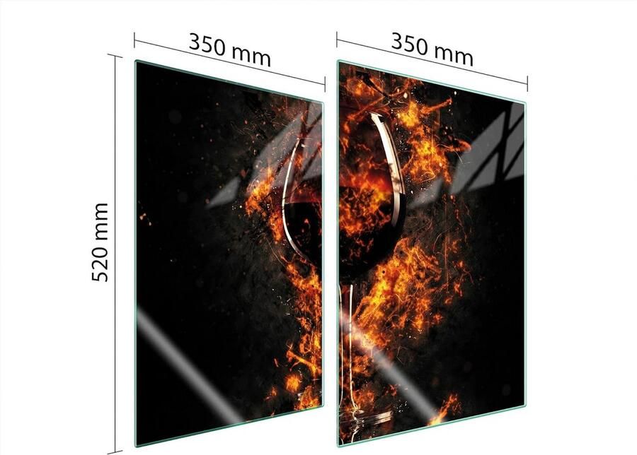 Universele Glazen Dekplaat Kookplaat 35x52 cm Spatbescherming en Snijplank