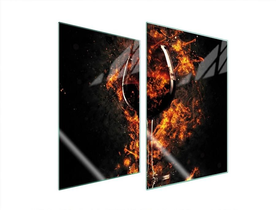 Universele Glazen Dekplaat Kookplaat 35x52 cm Spatbescherming en Snijplank
