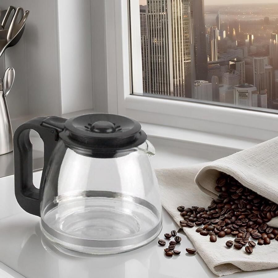 Universele Glazen Koffiekan met Deksel voor Koffiezetapparaat