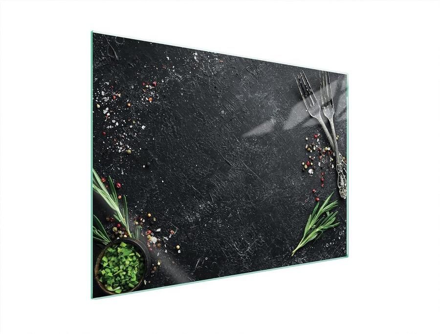 Universele Glazen Kookplaat Afdekplaat 70x52 cm Spatbescherming & Snijplank