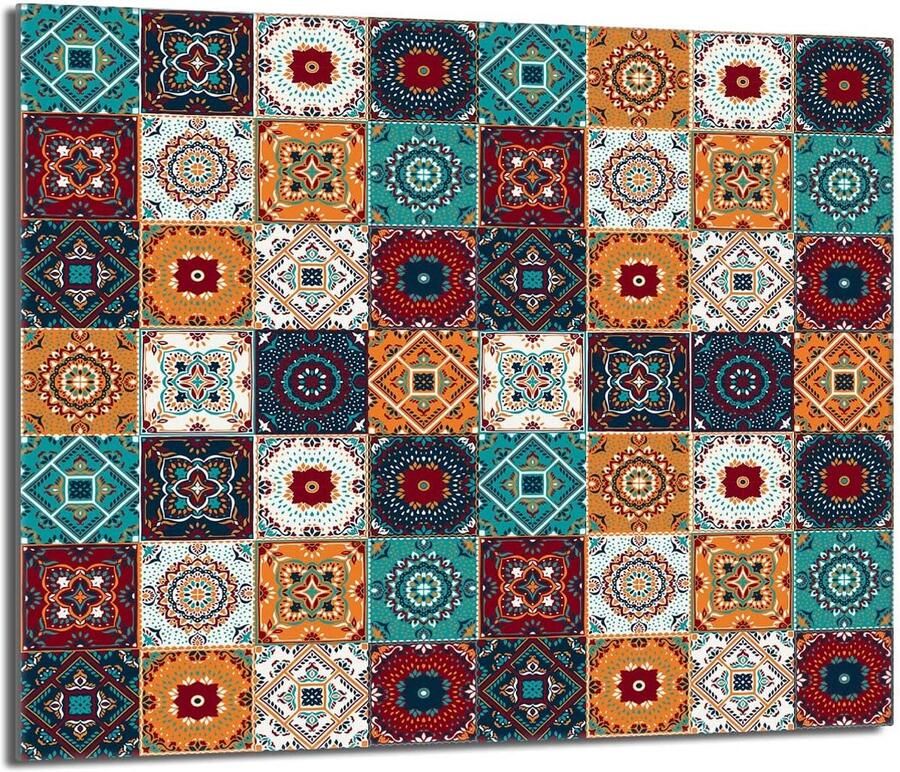 Universele Glazen Kookplaat Afdekplaat Snijplank Mozaïek Design 60x52 cm