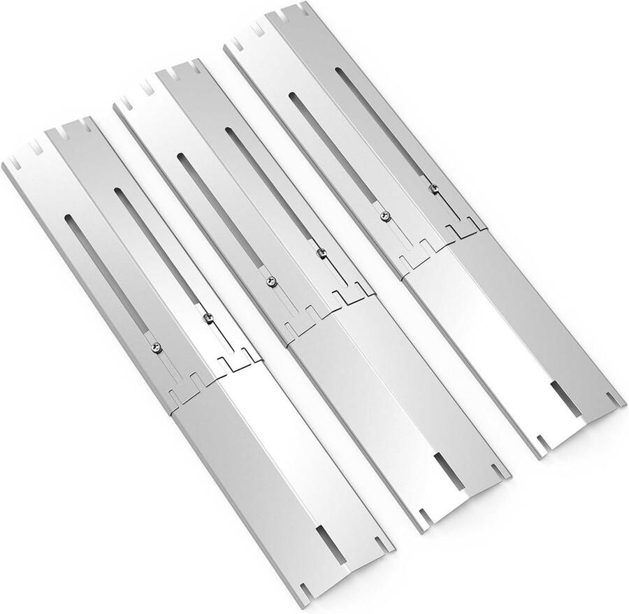 Universele Grill Platen Warmteverdeler Bars Barbecue Onderhoud Verstelbare Lengte 34-53.5 cm Zilver