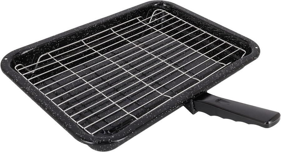 Universele Grillpan met Bakrooster en Afneembaar Handvat Geschikt voor Oven en Fornuis