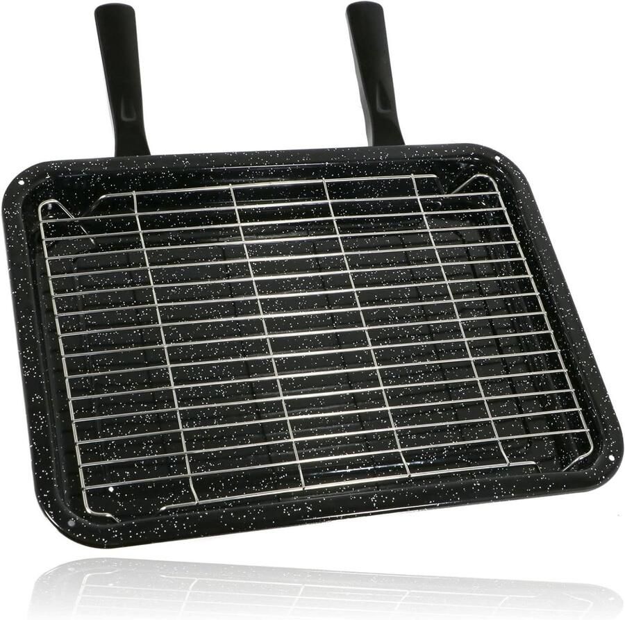 Grillpan Oven Bakplaat Rooster Koken Grillen Universeel Geschikt 420 mm x 300 mm Zwart