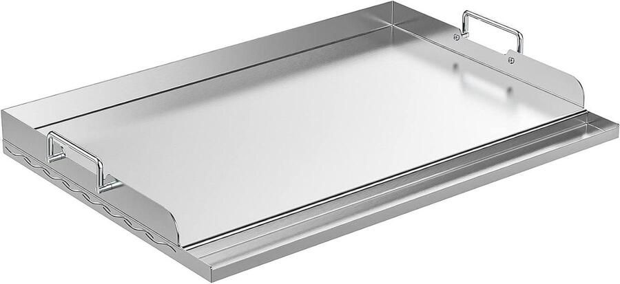 Universele Grillplaat Hibachi Bakplaat Buiten Koken Gelijkmatige Verwarming 58 x 40 cm Zilver