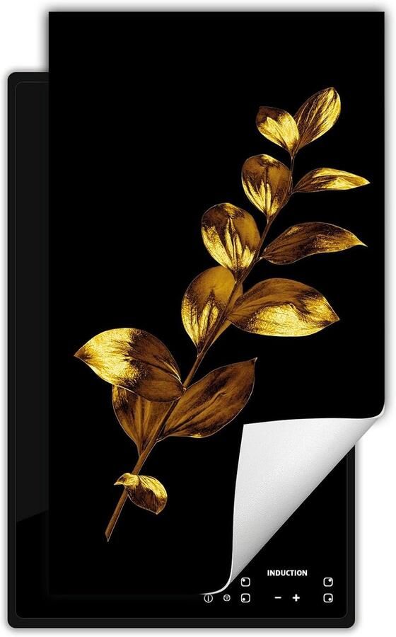 Universele Inductie Kookplaat Beschermer (30x52 cm) Zwart Bloem Design Hittebestendige Glasplaat