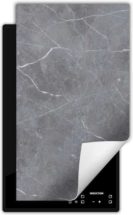 Universele Inductiekookplaat Beschermer 30x52 cm Marmer Look Grijs Hittebestendig Werkblad