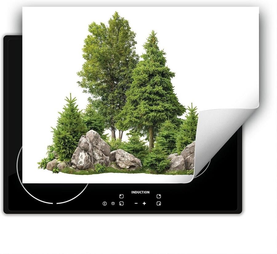 Universele Inductiekookplaat Onderzetter 80x52cm Hittebestendige Beschermmat met Bomenprint