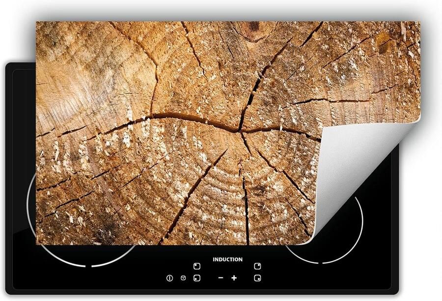 Universele Inductieplaat Beschermer Hout Motief 90x52cm Krasvrije Kookplaat Afdekplaat