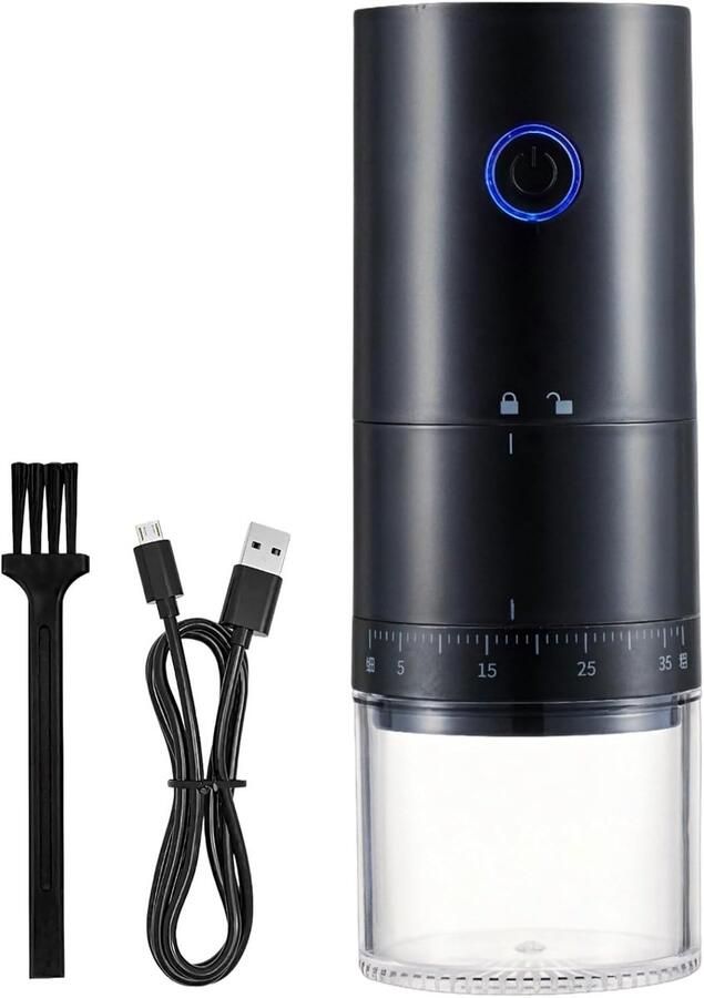 Universele keramische schijfkoffiemolen elektrisch en draagbaar oplaadbaar via USB instelbare maalgraad stille automatische molen