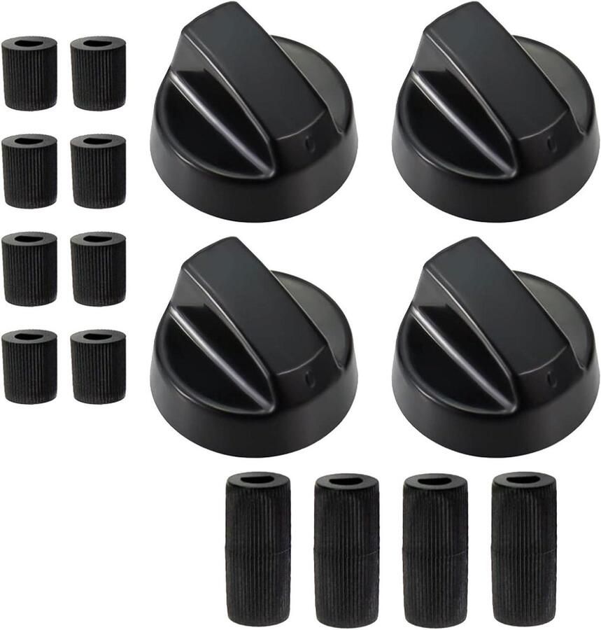 Universele Knoppen Set Fornuis Kookplaat Keuken Apparaten Met 5 Adapters 41x25mm Zwart