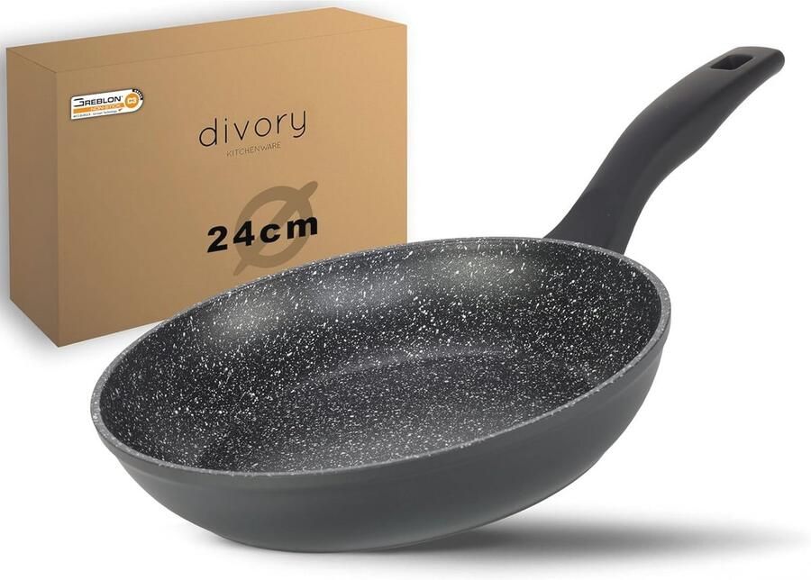 Universele Koekenpan met Antiaanbaklaag 24cm Inductie Geschikt voor Alle Fornuizen Vaatwasmachinebestendig