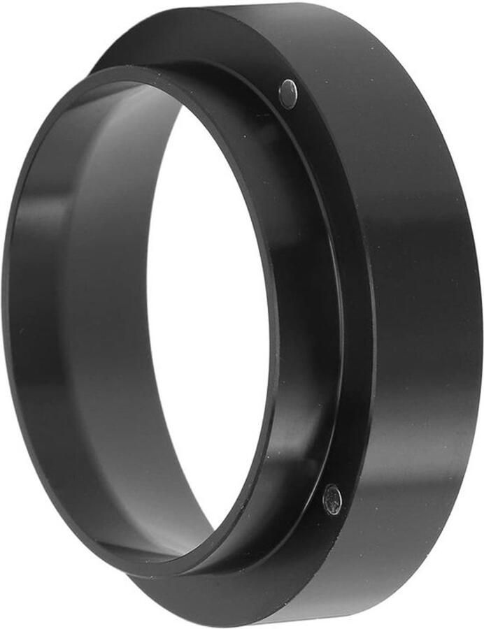 Universele Koffie Dispensing Ring met Filtermandje en Strainer Carrier van RVS 53 mm Zwart voor Espresso Machines