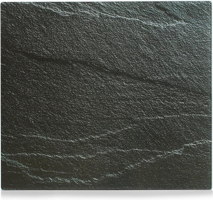 Universele Kookplaat Afdekplaat Hittebestendig Glas Leisteen Antraciet 56x50 cm