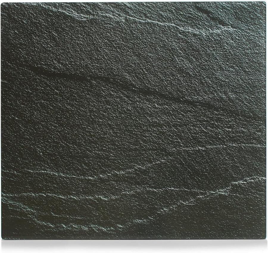 Universele Kookplaat Afdekplaat Hittebestendig Glas Leisteen Antraciet 56x50 cm