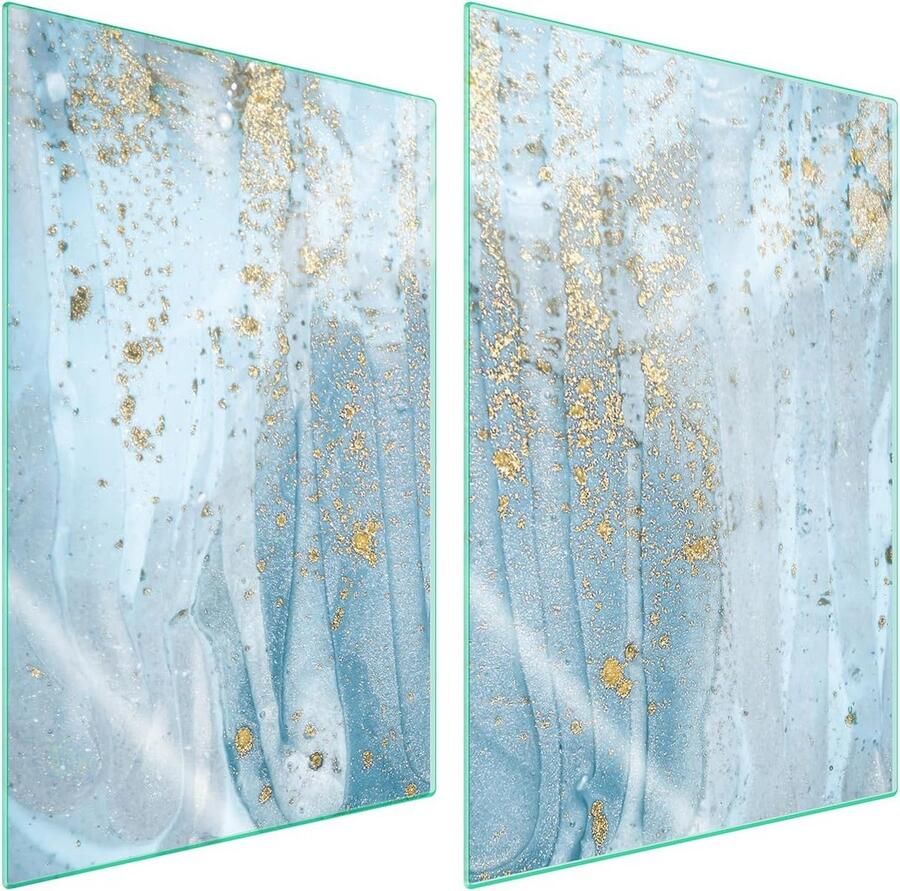 Universele kookplaat afdekplaten Aanrechtblad beschermers Keuken organiseren Gehard glas 2 x 35 x 52 cm Marmer