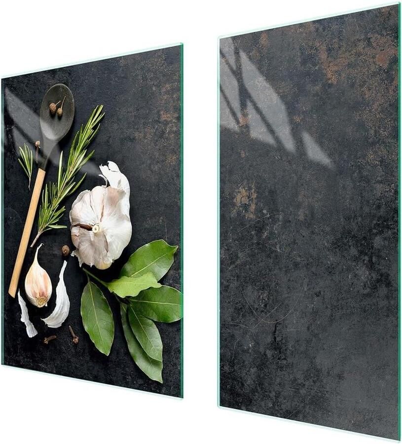 Universele Kookplaat Afdekplaten Aanrechtblad Beschermers Keuken Werkruimte Gehard Glas 75 x 52 cm Kruiden Print